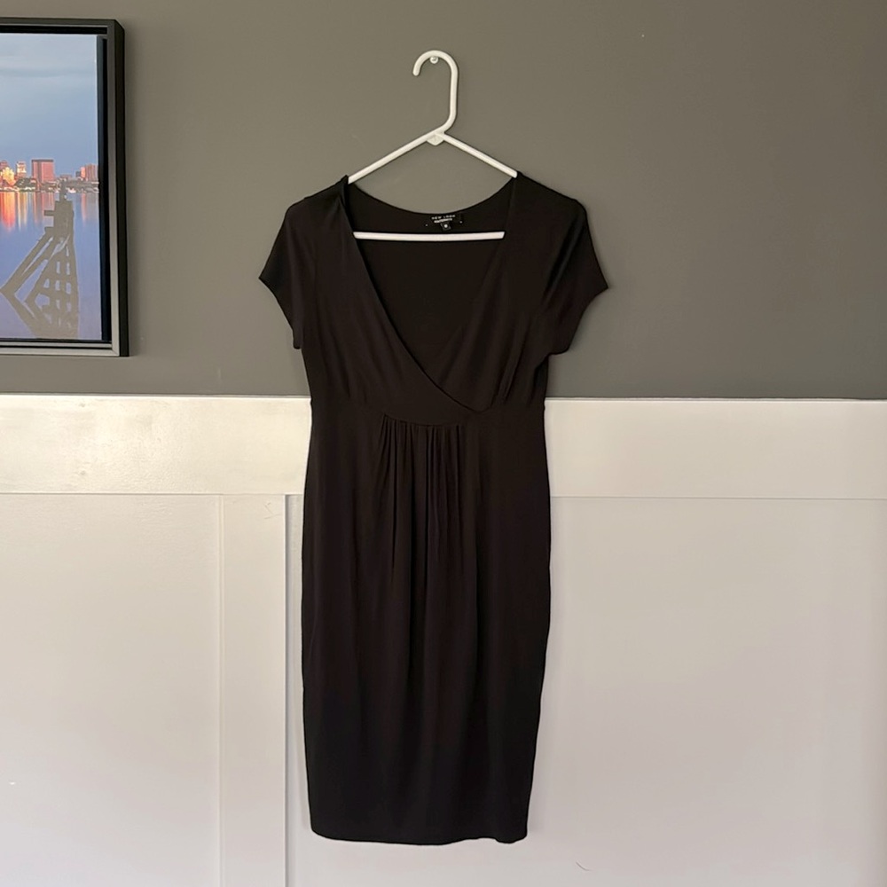 Black maternity midi dress